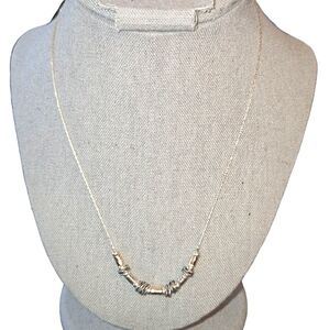 Paz‎ Creations PZ Israel 925 Two Tone Silver & Gold Plated Beaded Necklace 18"